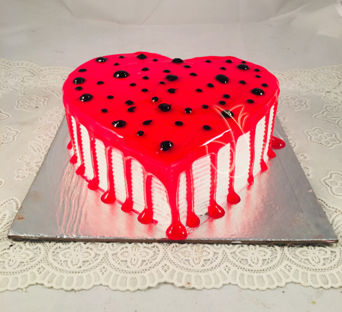 Heart Shape Strawberry Jelly Cake