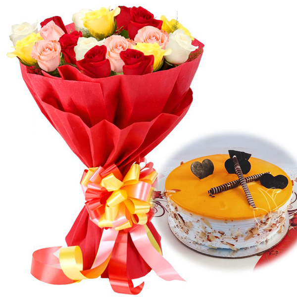 Mix Roses & Mango Cake