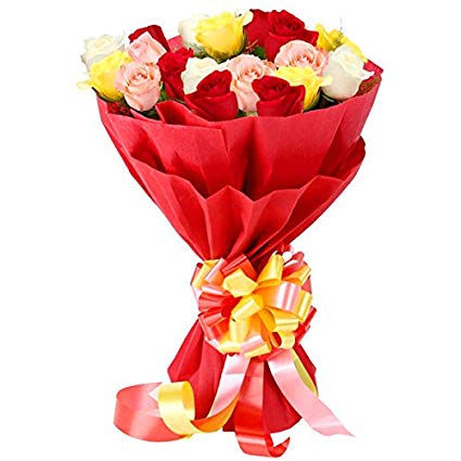 send flower NOIDA DelhiBunch of 20 Mixed Colour Roses