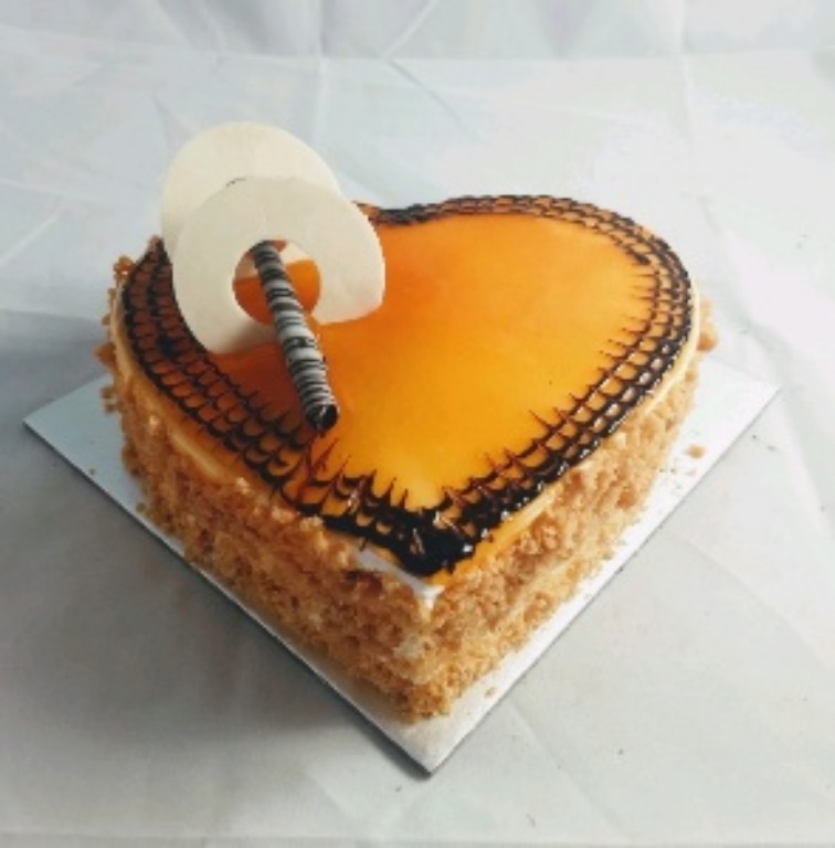 Heart Shape Butter Scotch Cake 