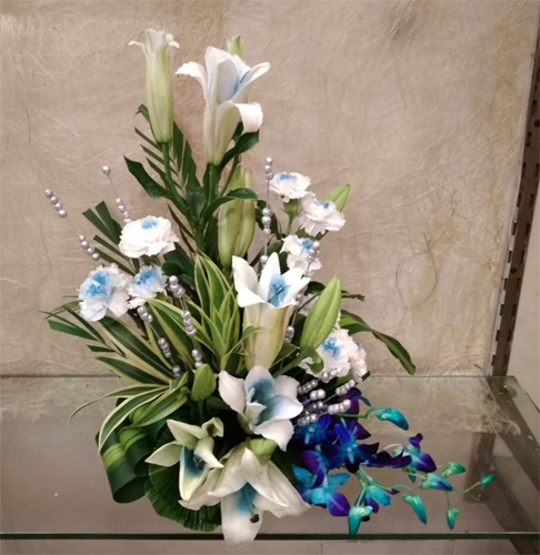 Blue Flowers Basket