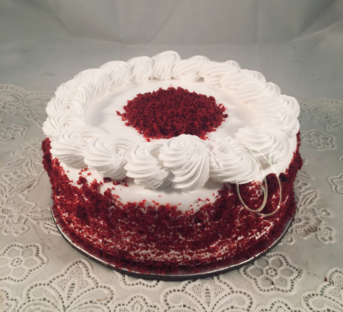 send flower Anand Parbat DelhiRound Red Velvet Cake