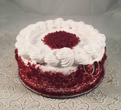 send flower Sarai Rohilla DelhiRound Red Velvet Cake