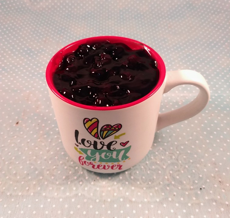 Blueberry Cake in Coffee Mug