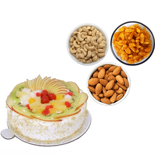 1/2KG Fresh Fruit Cake & 750Gm Mix Dry Fruits