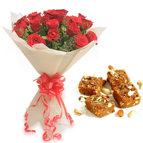 Roses Bunch & 500Gm Doda Burfi