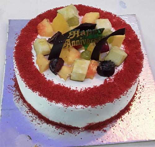 send flower Keshav Puram Delhi1Kg Red Velvet Fruit Cake