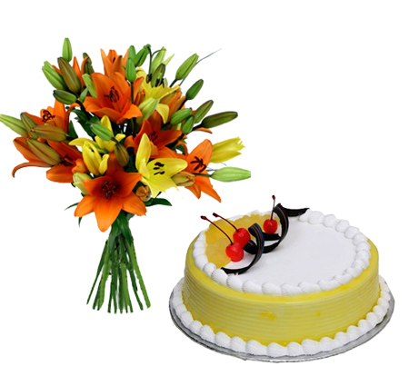 Mixed Lillium with Cake